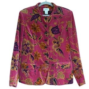 Neiman Marcus Velvet Iket Flower Print Blazer - Vintage